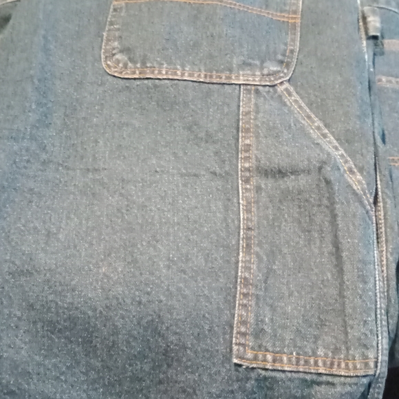 Full Blue Carpenter Denim Big Men's Jean Shorts - Picture 2 of 4